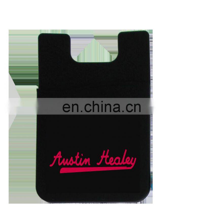Open designed silicon card holder for mobile phone
