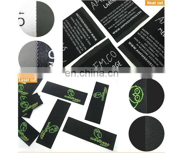 Customized logo Polo shirts washable woven label sew on back main label/neck label