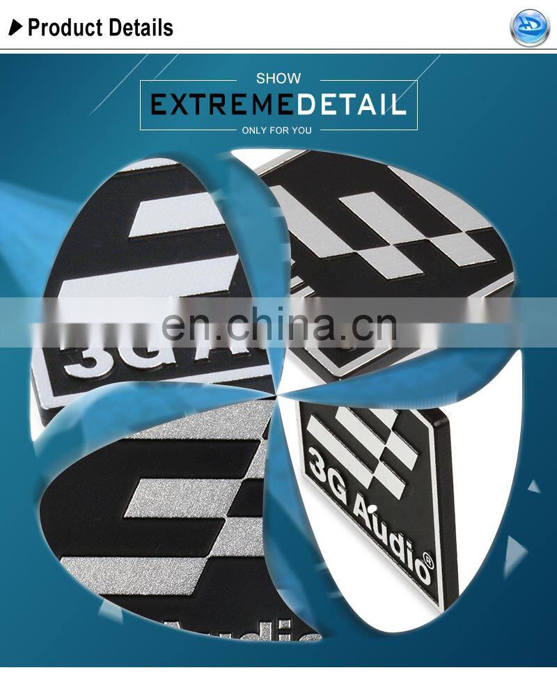 3D brand logo diamond cut metal nameplates,logo embossed aluminum/stainless steel label name plate