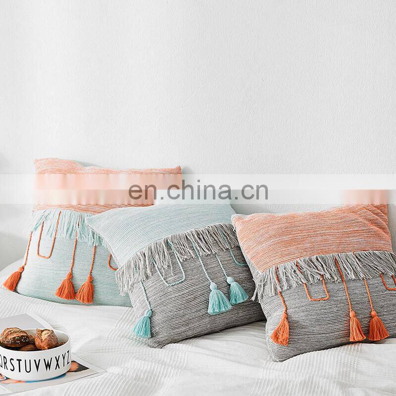 i@home Nordic ins contrast fringed side home sofa cushion pillow