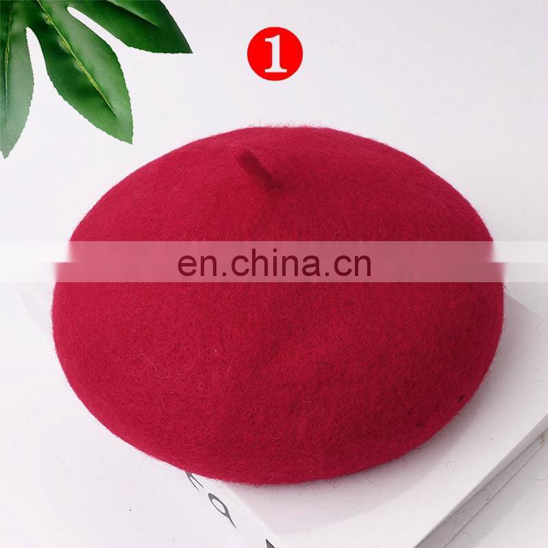 Baby Kids Wool Berets Children girl Autumn Winter Hats Fashion Solid Color warm family match hats