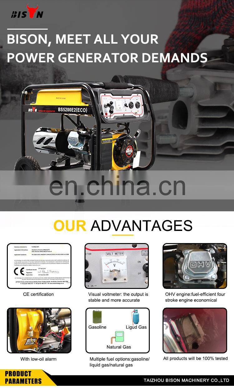 BISON CHINA 2.5KVA Generator Air Cooled Gasoline Engine Generator 2kw Petrol Generator Set Price