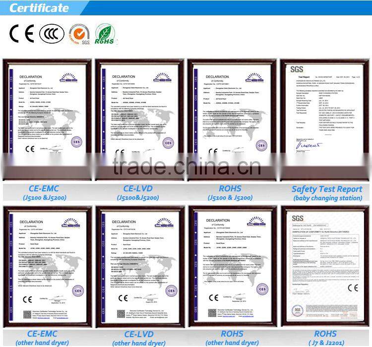 hot-sale automatic high speed air jet hand driers steel with HEPA filter