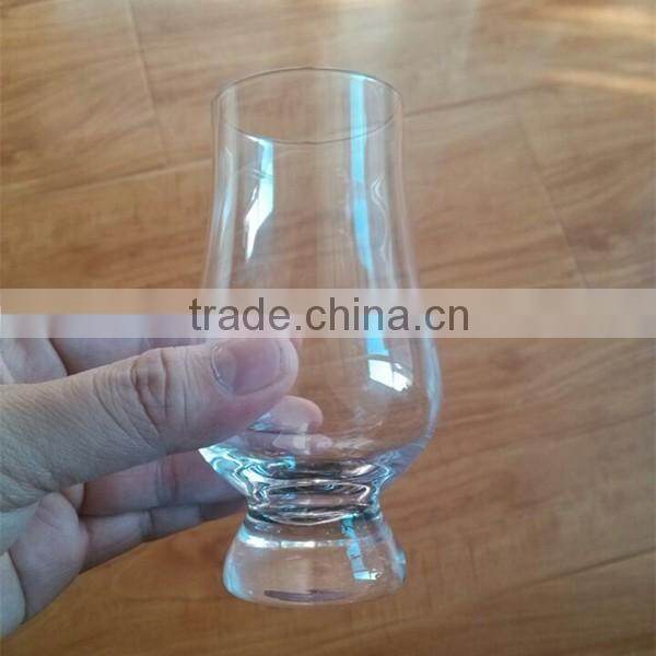 Handmade mouth blown clear stemless hot whisky glass