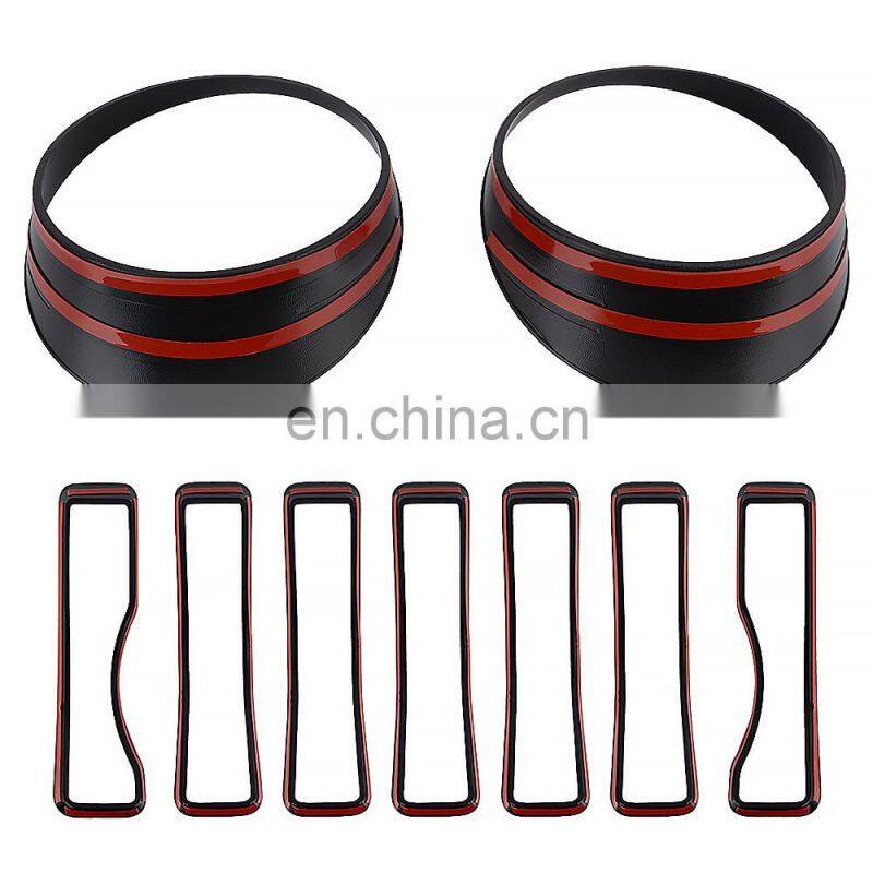 4*4 Off road Headlight cover and Grill circle for Jeep wrangler JL 18+ Light cover for Jeep auto parts