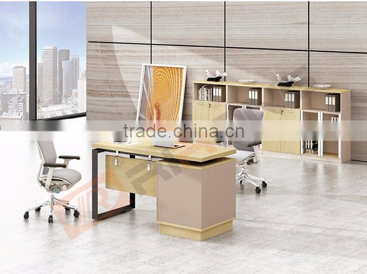 Customized director executive office table wooden 1.8m office computer laptop desk with cabinet