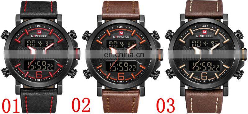 NAVIFORCE NF9135 Men Simple Style Quartz Digital Movement Watch Back Light Week Day Date Display watch