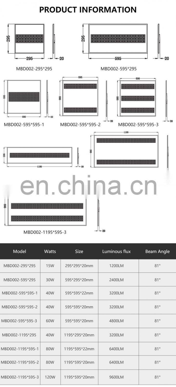 ALLWAY Commercial 4000K Recessed Ceiling Lighting Office Meeting Room LED Panel Lamp Light