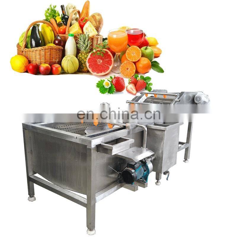 Easy Clean SUS304 Industrial Spray Air Bubble Rotary Vegetable Washer Fruit Washing Machine