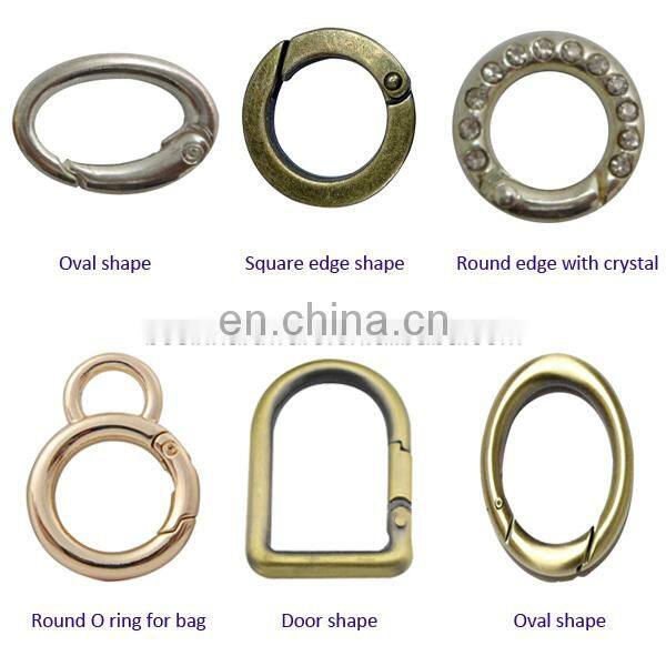 Custom Size Color Shape Metal Durable Rings Spring Ring For Handbag
