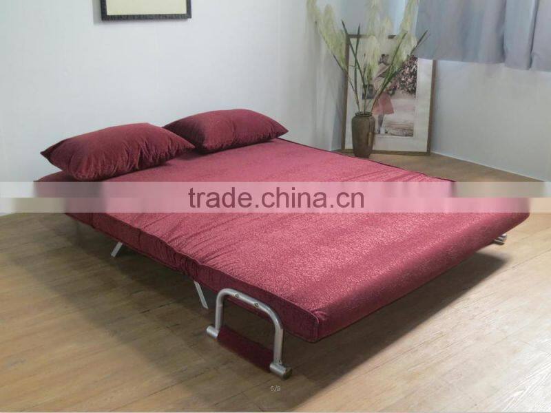 Modern Living Room Steel Structure Cheap Fabric Folding Futon Sofa Bed China Supplier