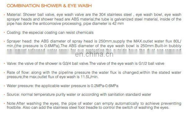 WJH0758A SGPW Emergency Shower & Eye Wash