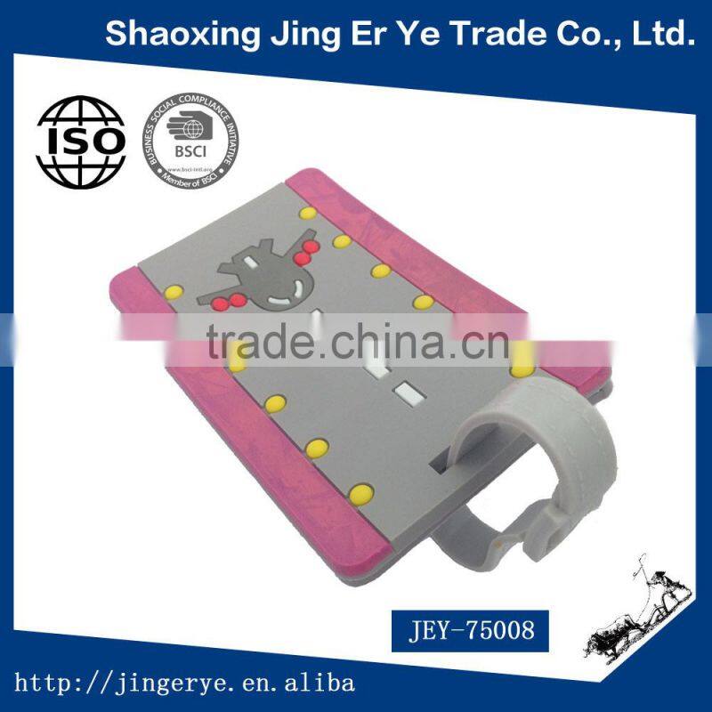 high quality pvc plastic luggage tag with hang tag string