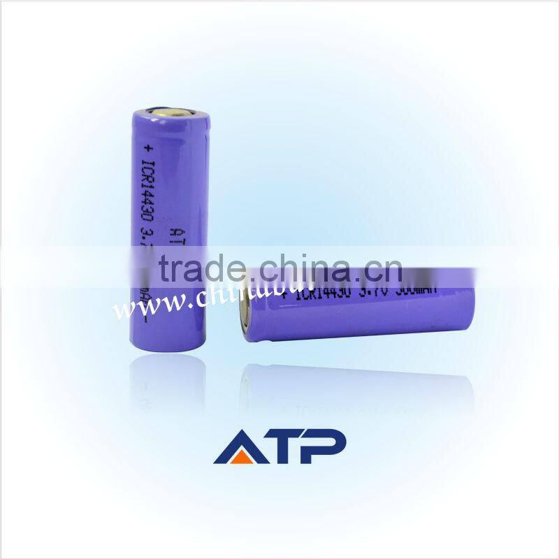 protected ICR14430 environmental friendly li-ion rechargeable battery 3.7v