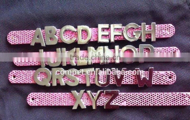 All Sufficient Polished High Quality personalized Zinc Alloy Metal DIY Plain slide alphabet letters