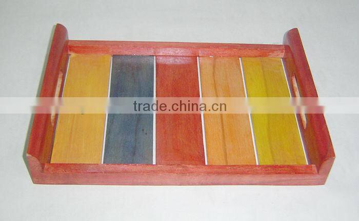 steam beach wood decorative serving tray set of 6 pcs