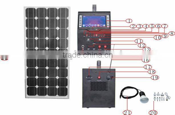50 watt new type portable best dc solar power TV and radio box system