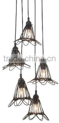 Modern Design Decorative Black Meteor Shower Metal Water Drop Pendant Lights for Kitchen