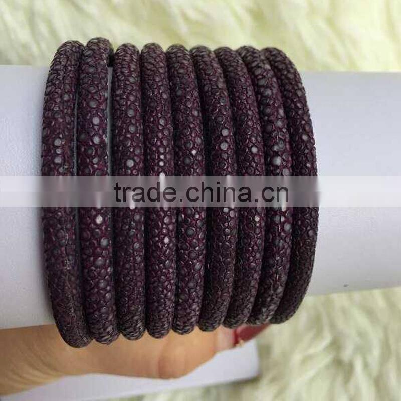 2016 High Class Special WhiteGenuine Polished Stingray Leather Galuchat Fashion Bracelet Material Shagreen Grade A Sting Skin
