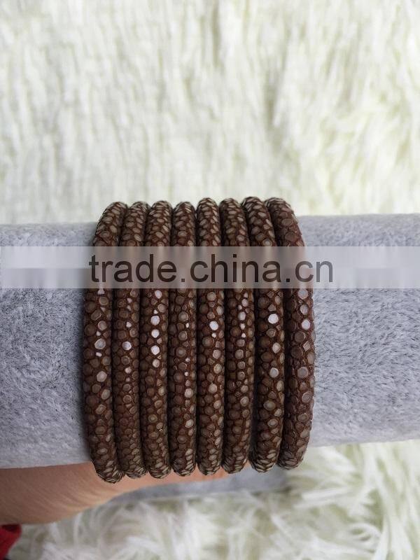 Genuine Purple Green Orange Blue Black Stingray Leather Bracelet Stingray Jewelry Cord for Gift