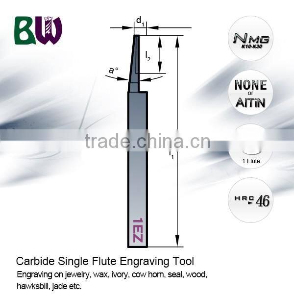 Tungsten Carbide Single Flute Engraving Tool For Engraving