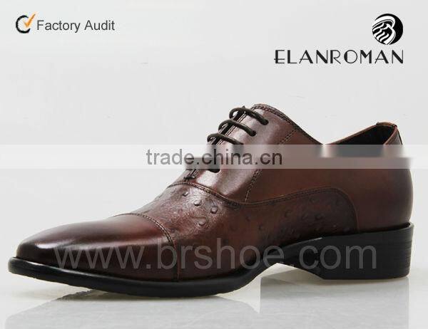 High quality new design men pointed toe genuine leather cowhide