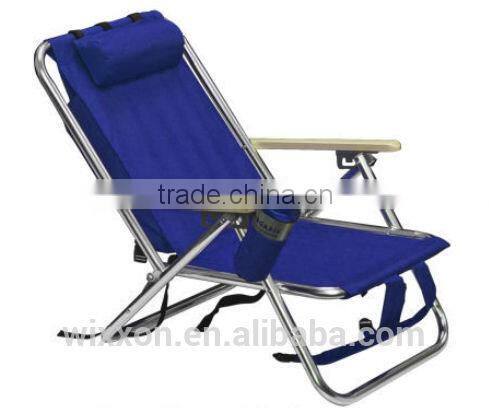 Popular Backpack Folding Reclining Wooden Handle Beach Chair
