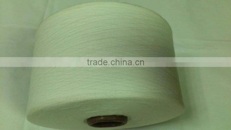 1/34 NE 100% POLYESTER MJS WAXED RAW WHITE YARN ON CONE FOR WEAVING