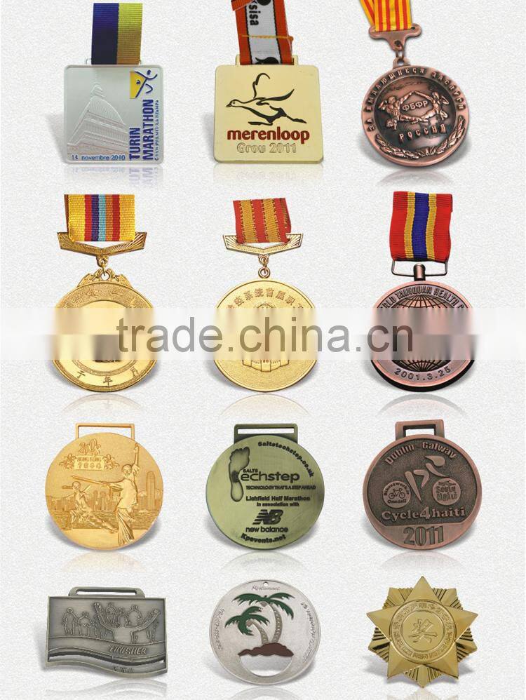 Newest customized souvenir 3d metals medal with ribbon