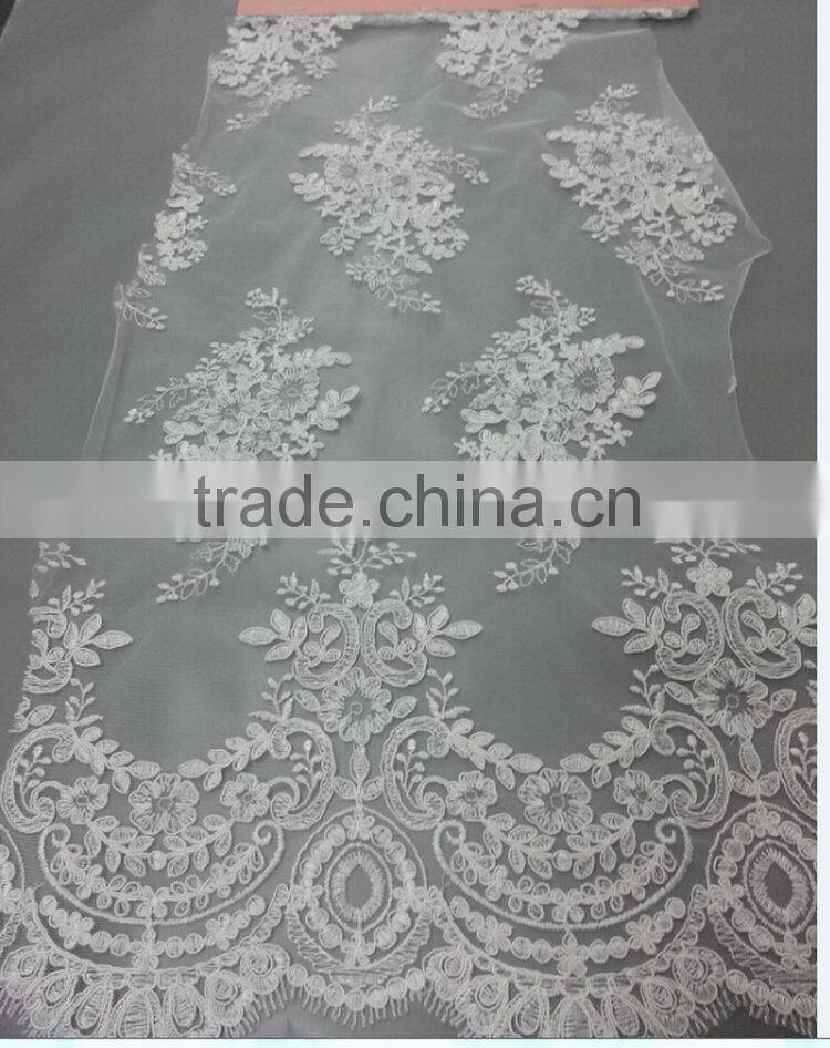 High quality most popular corded lace fabric