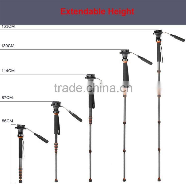 Carbon Tripod Monopod Competible With DV Pan Head Portable Alpenstock