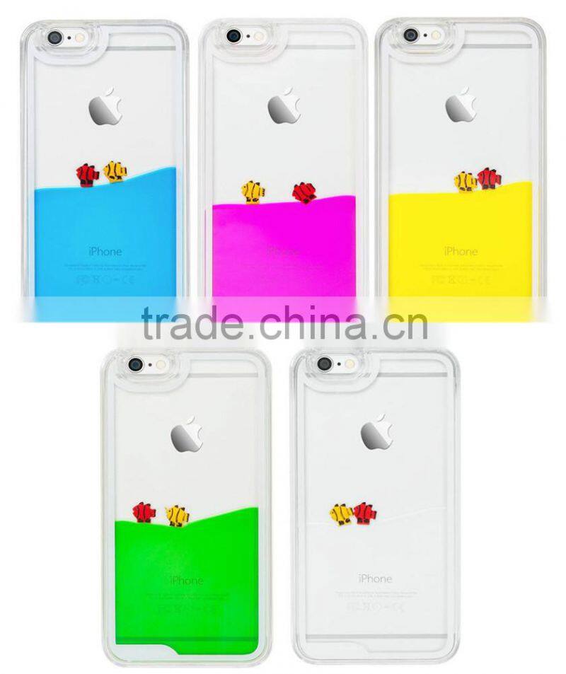 Fish Tank Liquid Aquarium Swimming Novelty Hard Phone Case Cover For Apple iPhone 6s 6 Plus