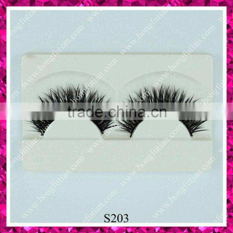 Fashion new false eyelash hand made synthetic double layer premiun lashes supplier