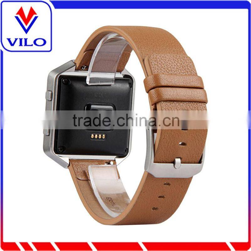 Genuine Leather Watch Strap Adjustbable Wrist Watch Band for Fitbit Blaze