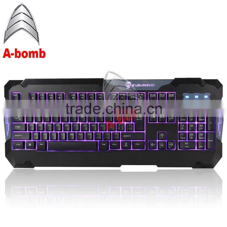 2016 A-bomb waterproof keyboard mechanical gaming computer keyboard with LED light