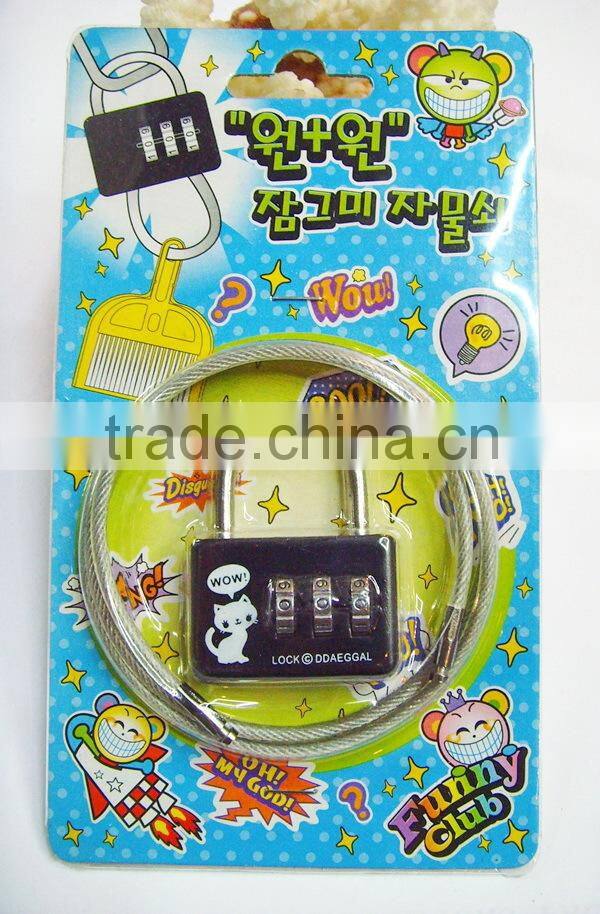 travel luggage combinaiton retractable cable password locks