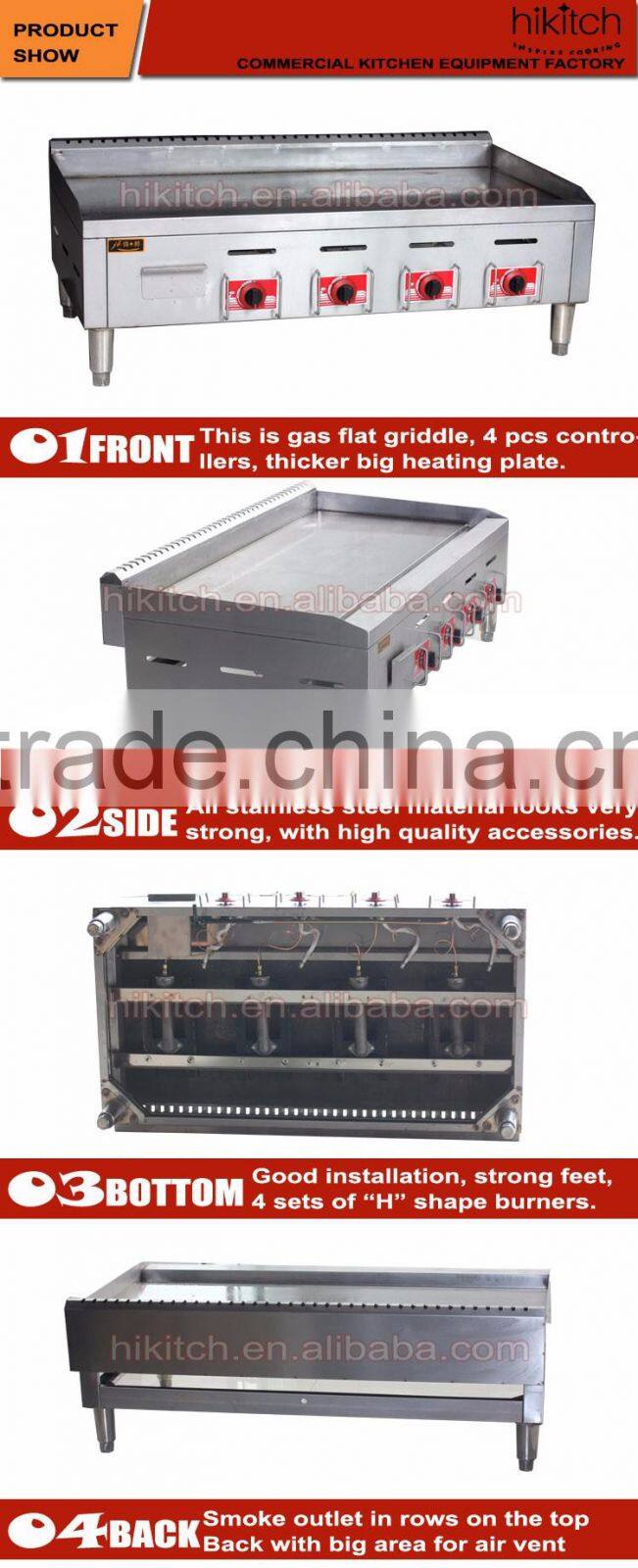 Commercial gas griddle gas teppanyaki grill kitchen cooking griddle 4 burner large griddle