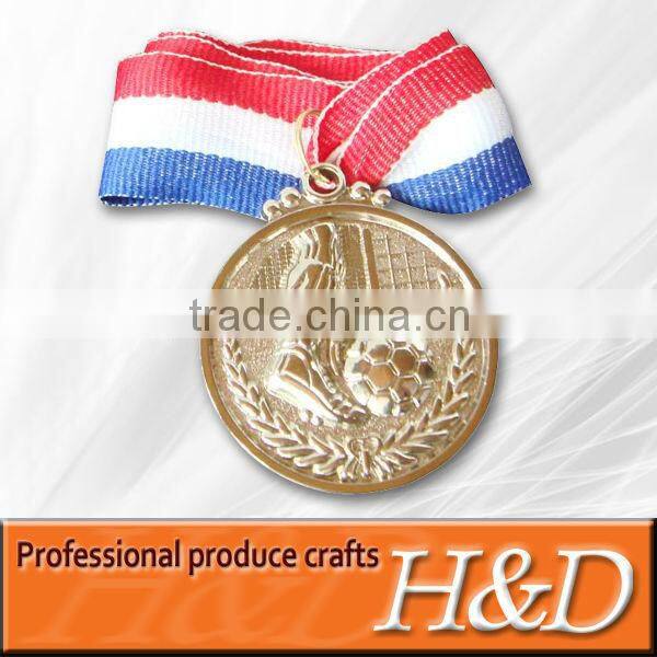 metal mini round wholesale medals with 3 colors ribbon for sports games