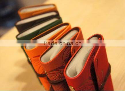 Embossing leaf design PU leather card holder bag