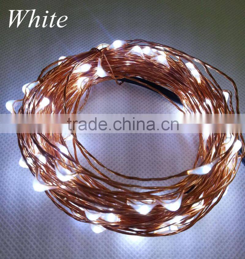 10M 100 Leds silver and copper wire mini string fairy lights with 4 customerized plug adapter