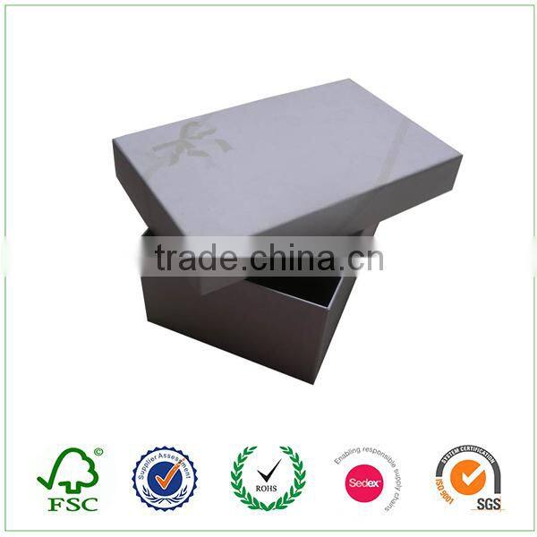 White cardboard shoe box packaging