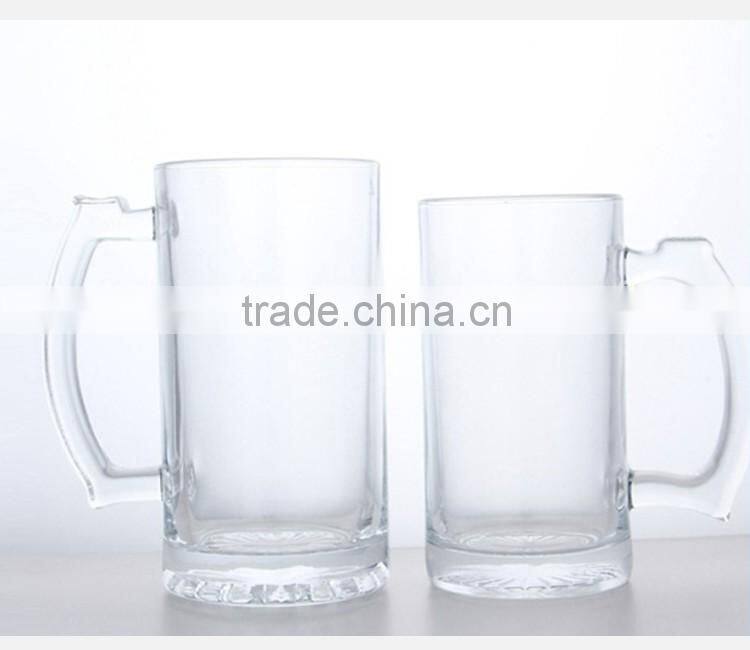 Wholesale high quality customized fancy all types beer glass mug with handle