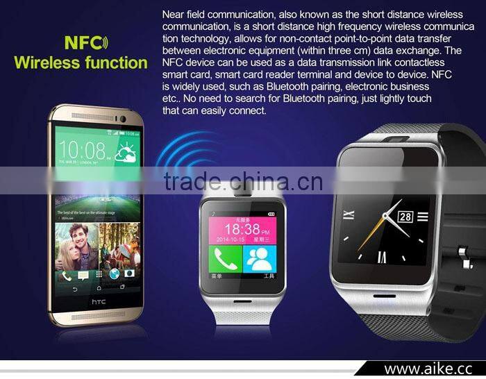 Smart bluetooth watch GV18 with NFC camera wristWatch SIM card Smartwatch for iPhone6 Samsung Android Phone watch phone
