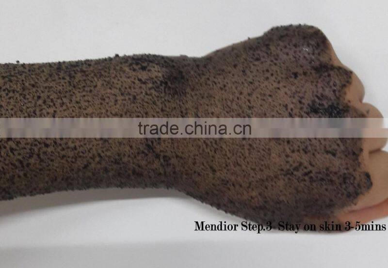 Mendior Natural Activated charcoal scrub face exfoliating black bamboo powder dry body scrub dead skin,OEM custom brand,200g