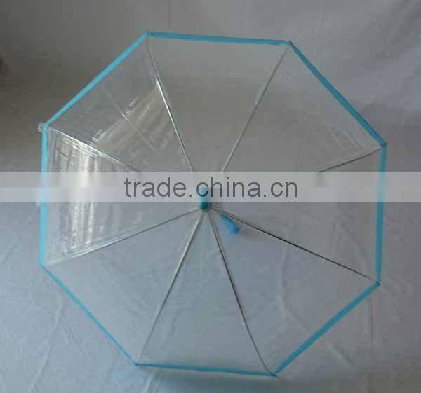 summer new design curved plastic handle transparent bubble POE material umbrella