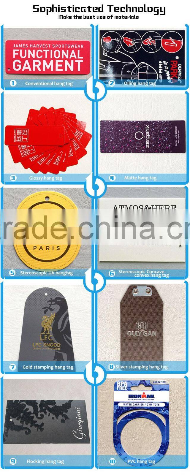 Custom direct factory made hangtag for girls' contoured-fit jeans