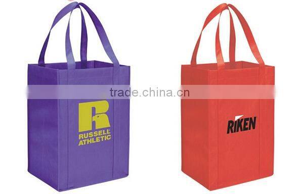 2015 promotional custom printed non woven reusable grocery bag for shopping