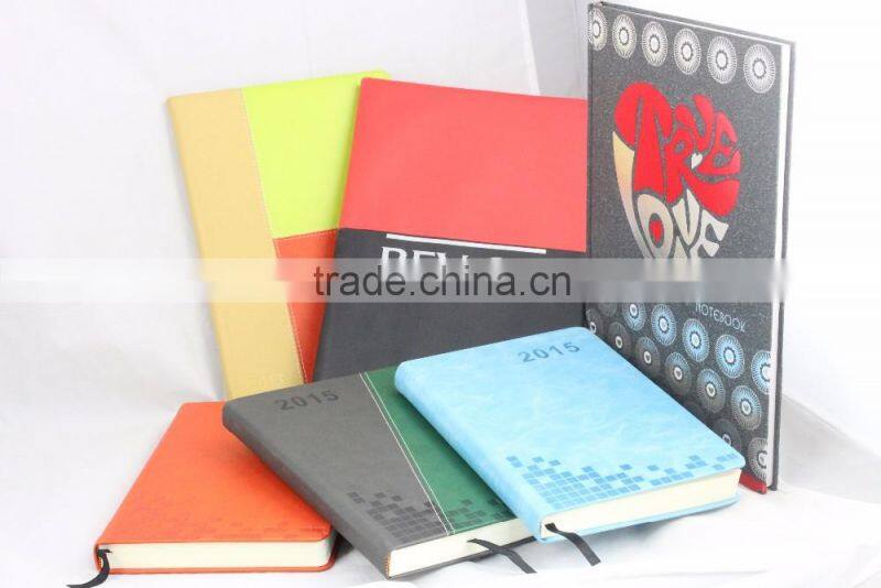 Factory direct supply A5 size genuine/pu leather hardcover notebook with customer logo