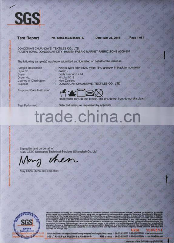 Lycra Nylon Spandex Swimming Fabric / 85% Nylon 15% Spandex Swimwear fabric