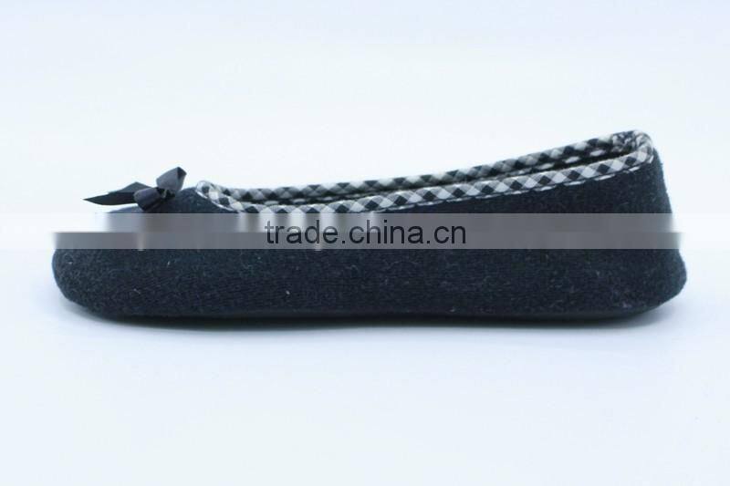 2016 black color soft fur top ballet shoes